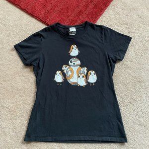 Star Wars Ladies S BB-8 And Porgs Graphic T-Shirt